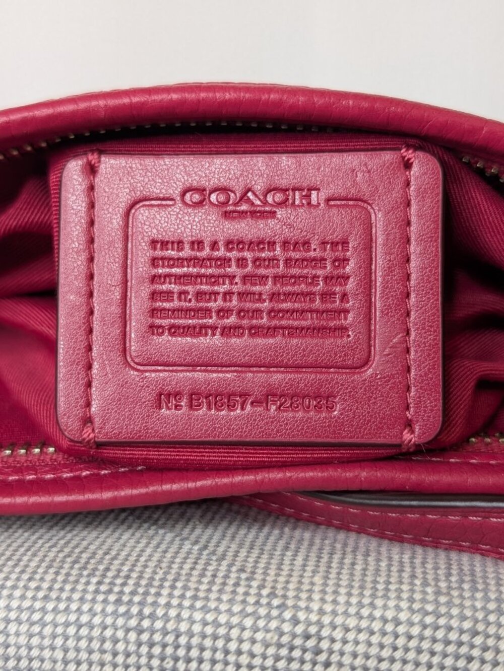 Coach F28035 Pink Pebbled Leather Crossbody Bag Purse Adjustable Strap - Picture 8 of 10